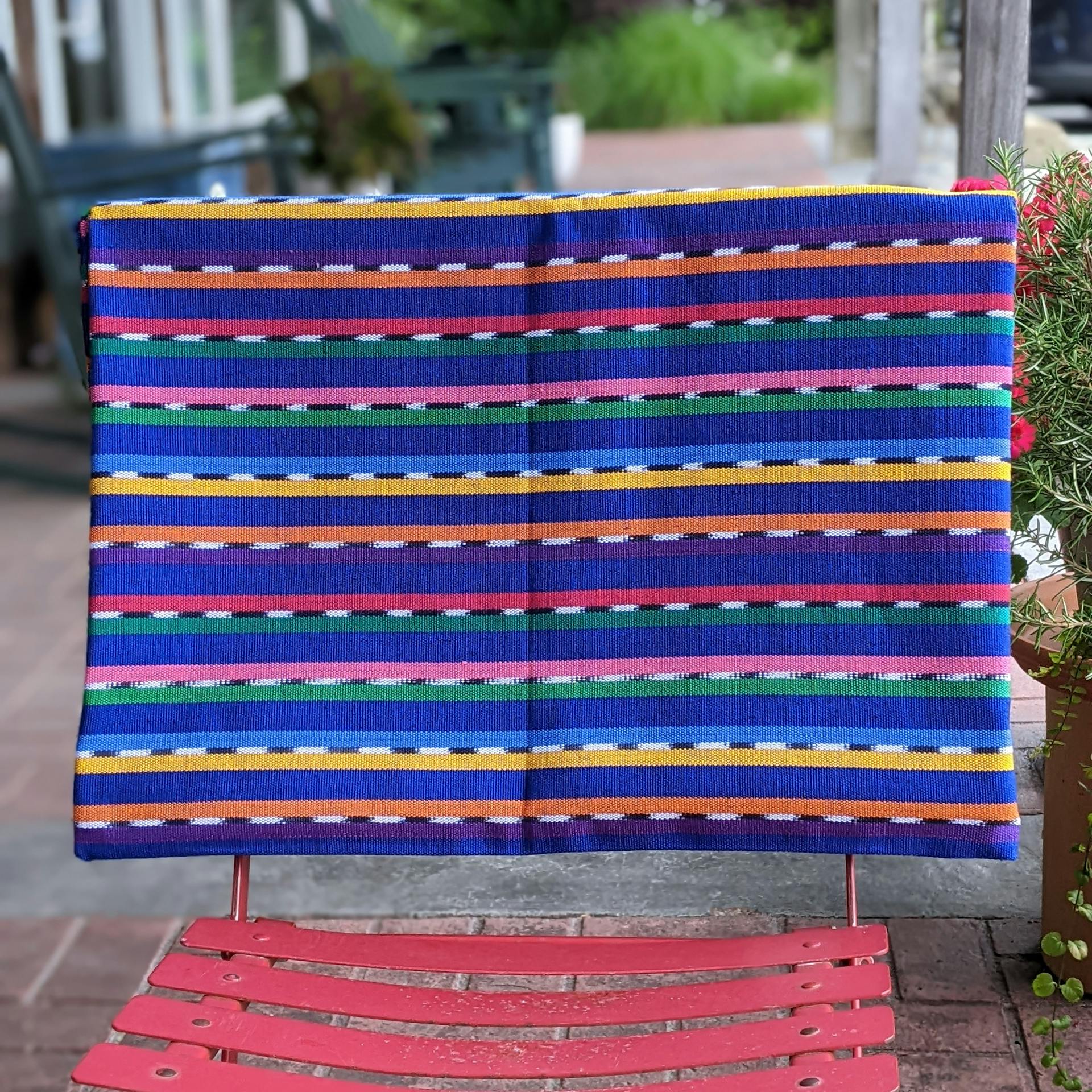 Guatemalan Tablecloth - Blue Stripe