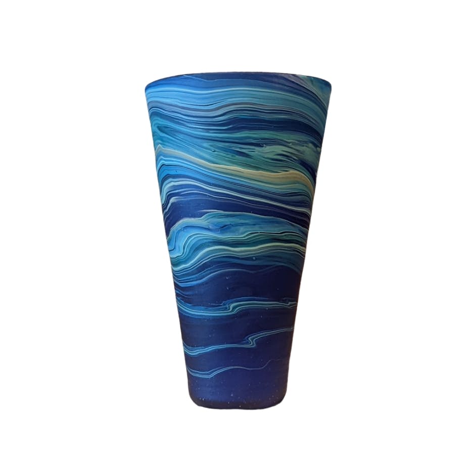 Hebron Glass Vase - Tall Cobalt Flared