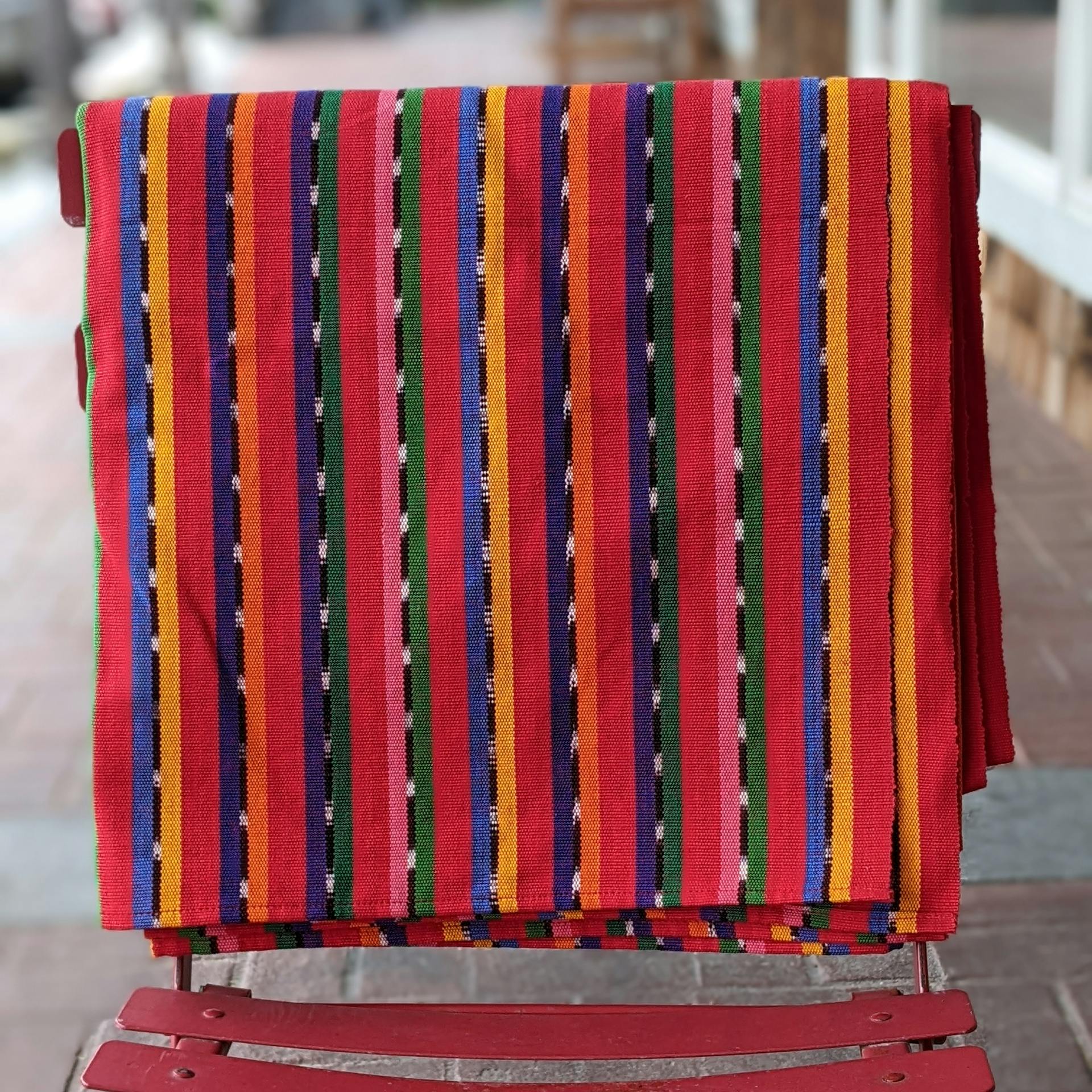 Guatemalan Tablecloth - Red Stripe