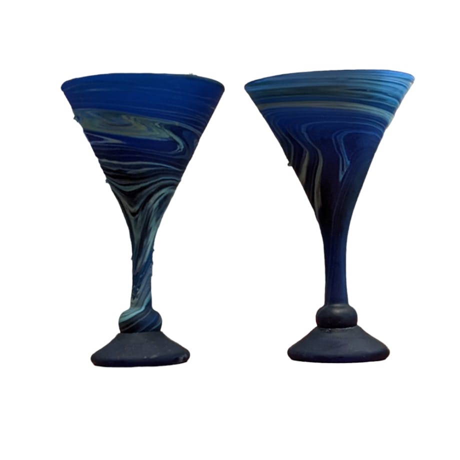 Hebron Glass Martini Cobalt