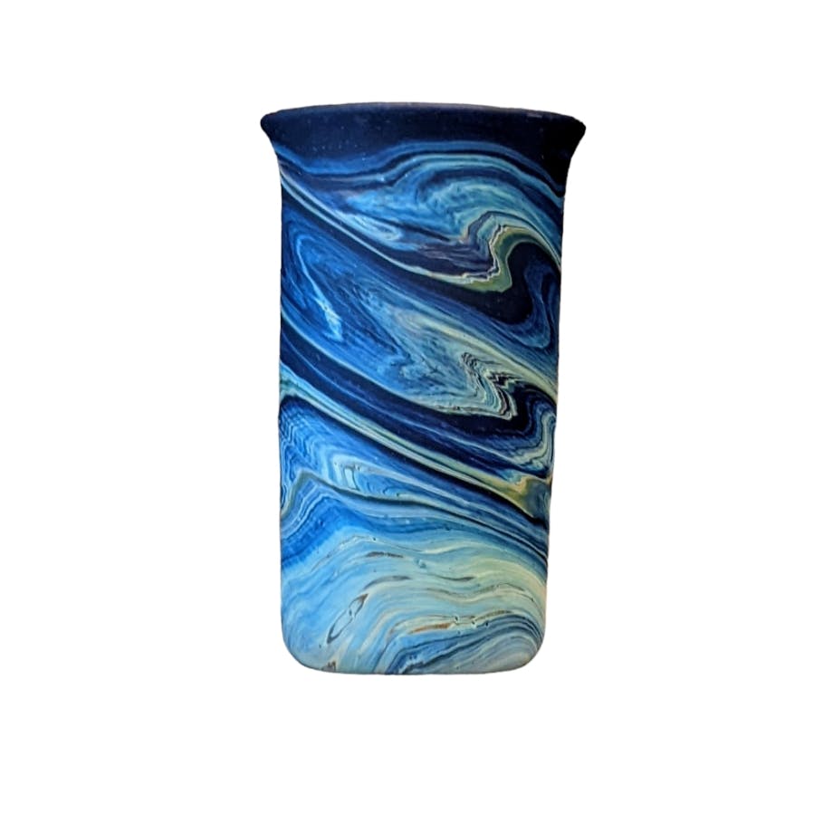 Hebron Glass Vase - Tall Cylinder Cobalt